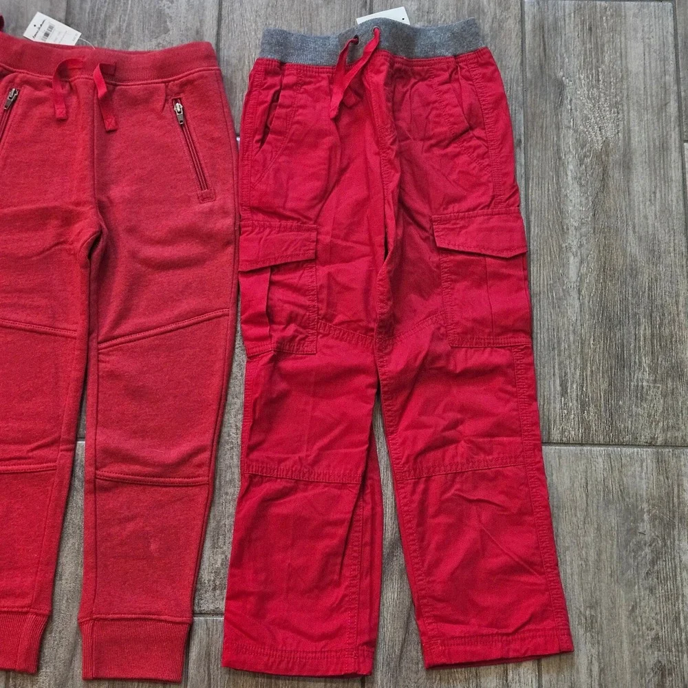 Hanna Andersson Lot of 4 Kids 6-7 Red Navy Fire Truck Surf Jogger Cargo Pants